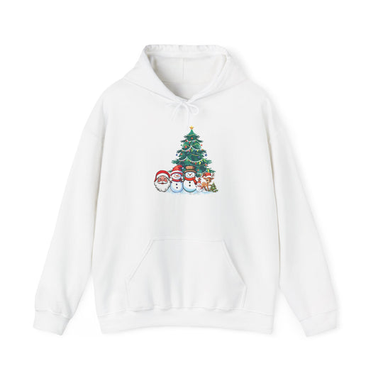 Christmas Tree & Snowmen Hoodie - Festive Holiday Family Sweatshirt