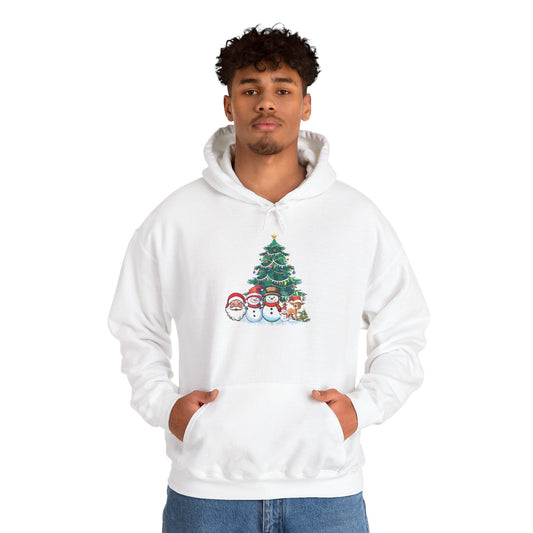 Christmas Tree & Snowmen Hoodie - Festive Holiday Family Sweatshirt