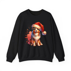 Dog shirting shirts | Dog shirte | Corgi in Santa Hat Sweatshirt | Christmas Dog Holiday Crewneck