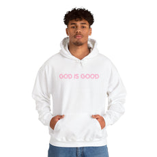 God Is Good Hoodie — Minimal Pink Faith Sweatshirt
