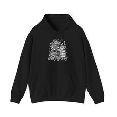 Book-vert Hoodie — Cozy Reader Sweatshirt with Stacked Books & Floral Design