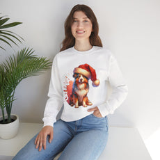 Dog shirting shirts | Dog shirte | Corgi in Santa Hat Sweatshirt | Christmas Dog Holiday Crewneck