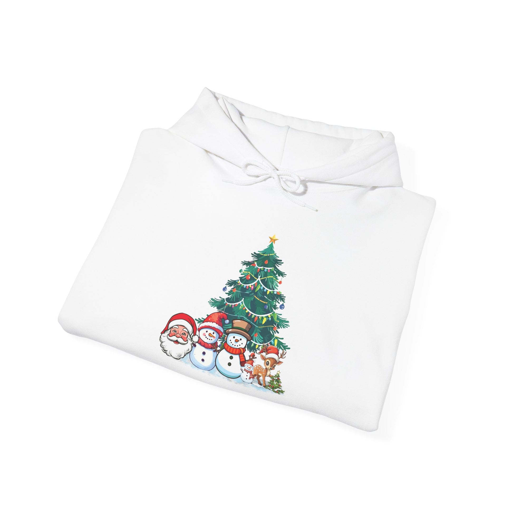 Christmas Tree & Snowmen Hoodie - Festive Holiday Family Sweatshirt