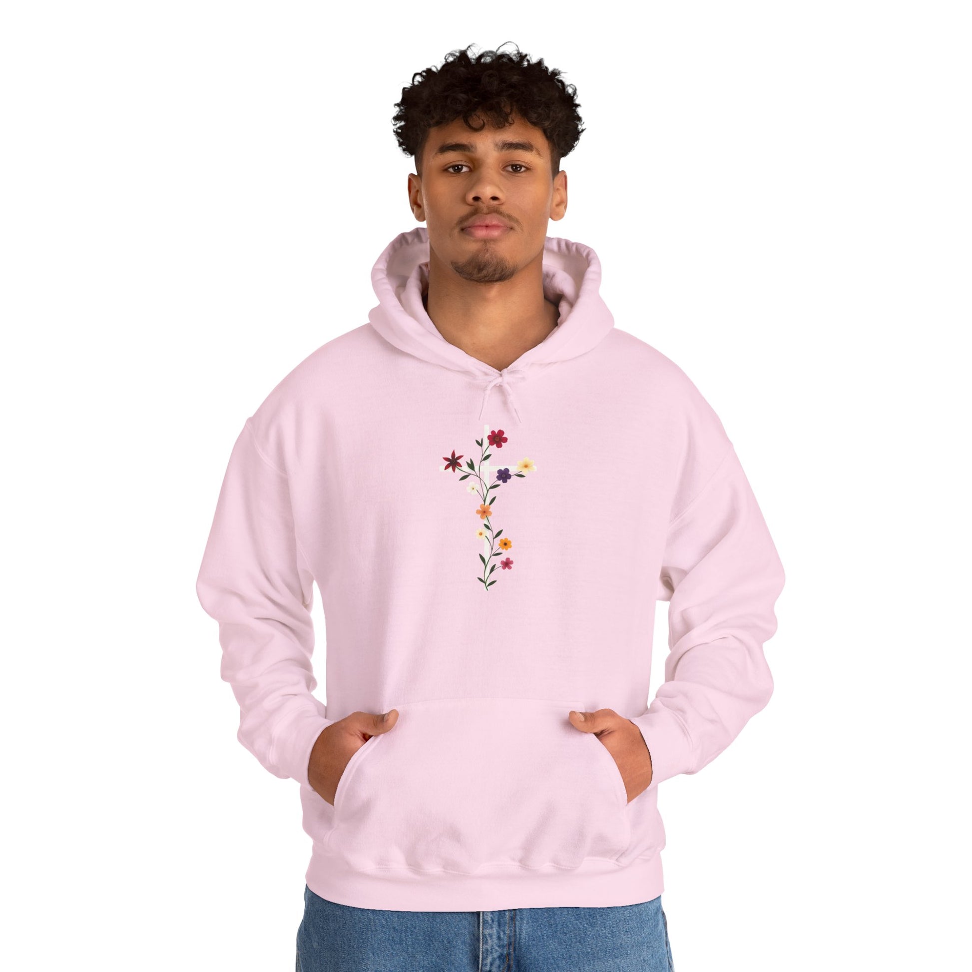 Floral Stem Hoodie – Minimal Wildflower Bouquet Sweatshirt