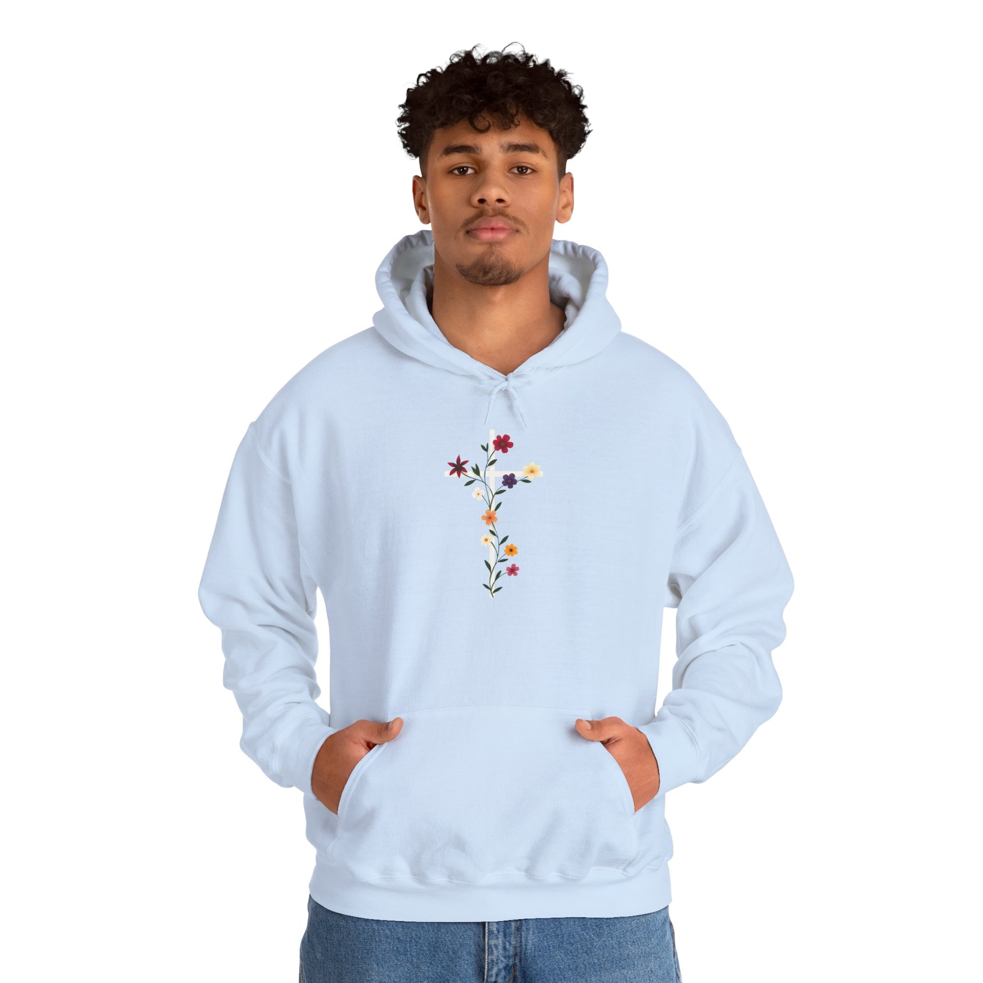Floral Stem Hoodie – Minimal Wildflower Bouquet Sweatshirt