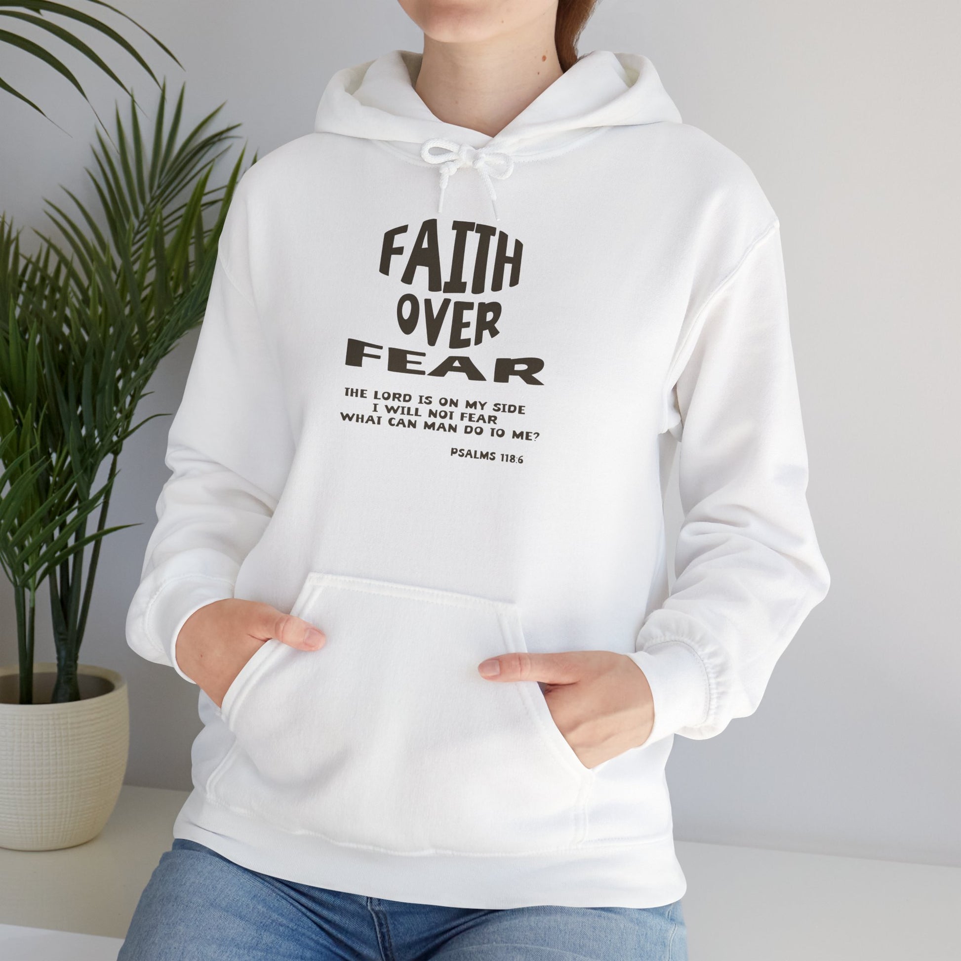 Faith Over Fear Hoodie — Christian Inspirational Pullover (Psalm 56:3)