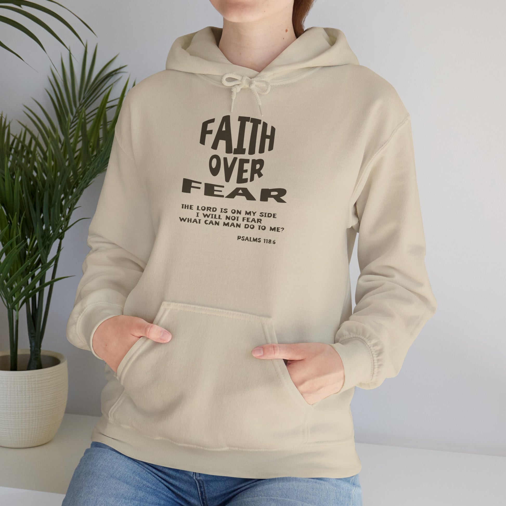 Faith Over Fear Hoodie — Christian Inspirational Pullover (Psalm 56:3)