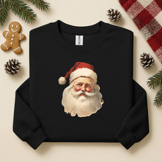Sweat shirting | Santa Retro Christmas T-Shirts Sweatshi rts | Sweatshirte Vintage Santa Face Crewneck Sweatshirt