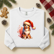 Dog shirting shirts | Dog shirte | Corgi in Santa Hat Sweatshirt | Christmas Dog Holiday Crewneck
