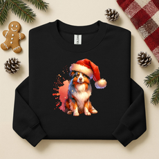 Dog shirting shirts | Dog shirte | Corgi in Santa Hat Sweatshirt | Christmas Dog Holiday Crewneck