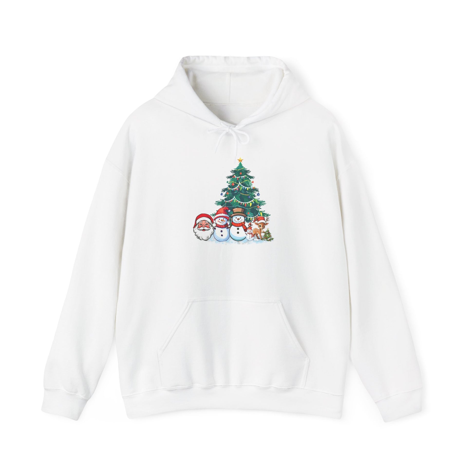 Christmas Tree & Snowmen Hoodie - Festive Holiday Family Sweatshirt