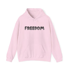 Freedom Graphic Hoodie — Retro Dotted Lettering Pullover