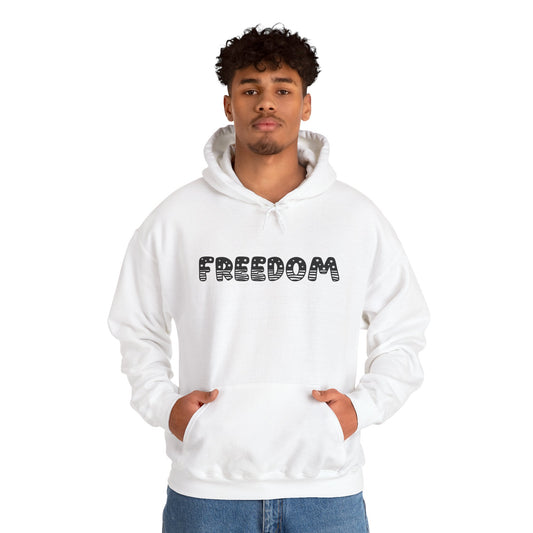 Freedom Graphic Hoodie — Retro Dotted Lettering Pullover