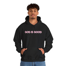 God Is Good Hoodie — Minimal Pink Faith Sweatshirt