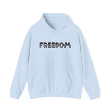 Freedom Graphic Hoodie — Retro Dotted Lettering Pullover