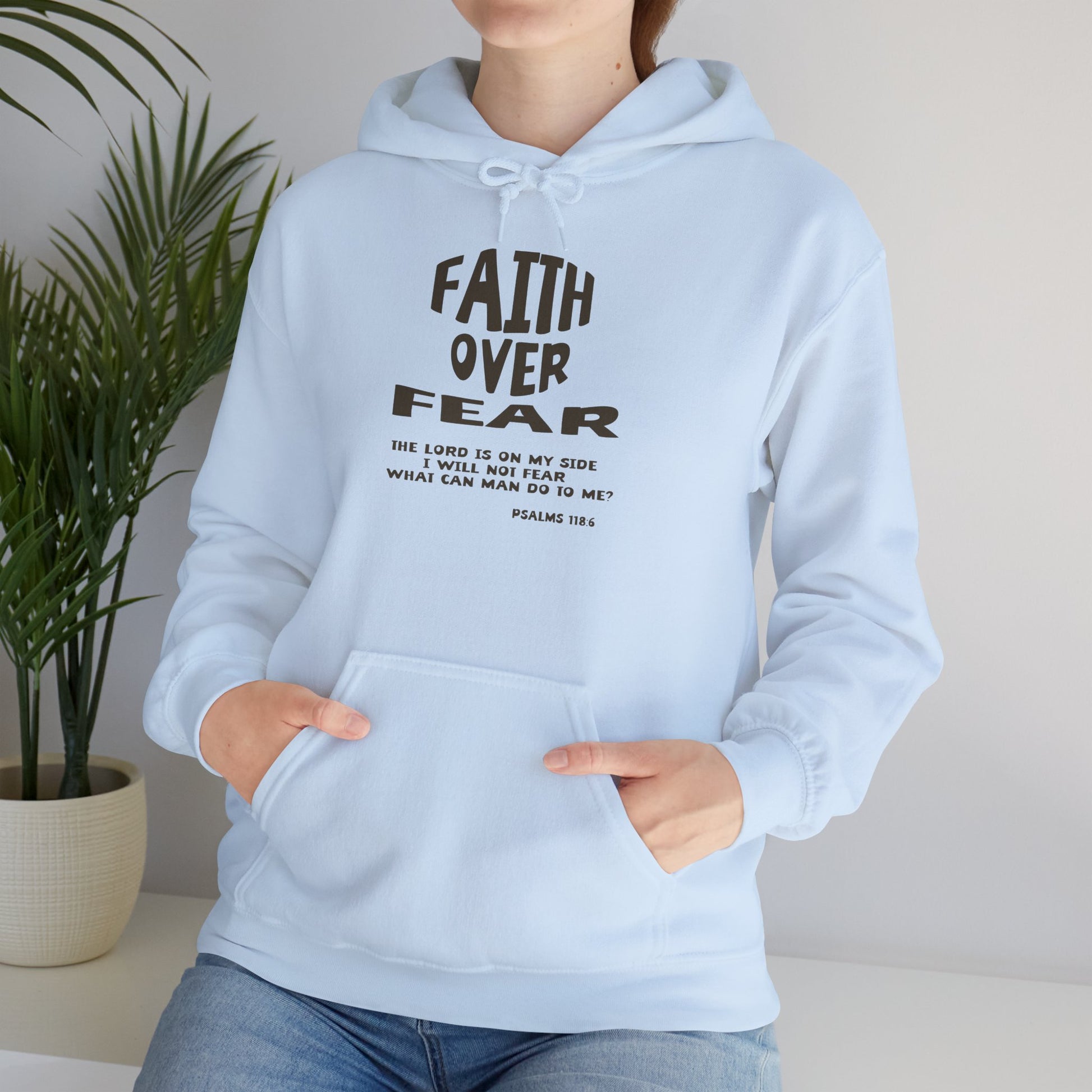 Faith Over Fear Hoodie — Christian Inspirational Pullover (Psalm 56:3)