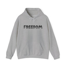 Freedom Graphic Hoodie — Retro Dotted Lettering Pullover