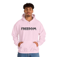 Freedom Graphic Hoodie — Retro Dotted Lettering Pullover