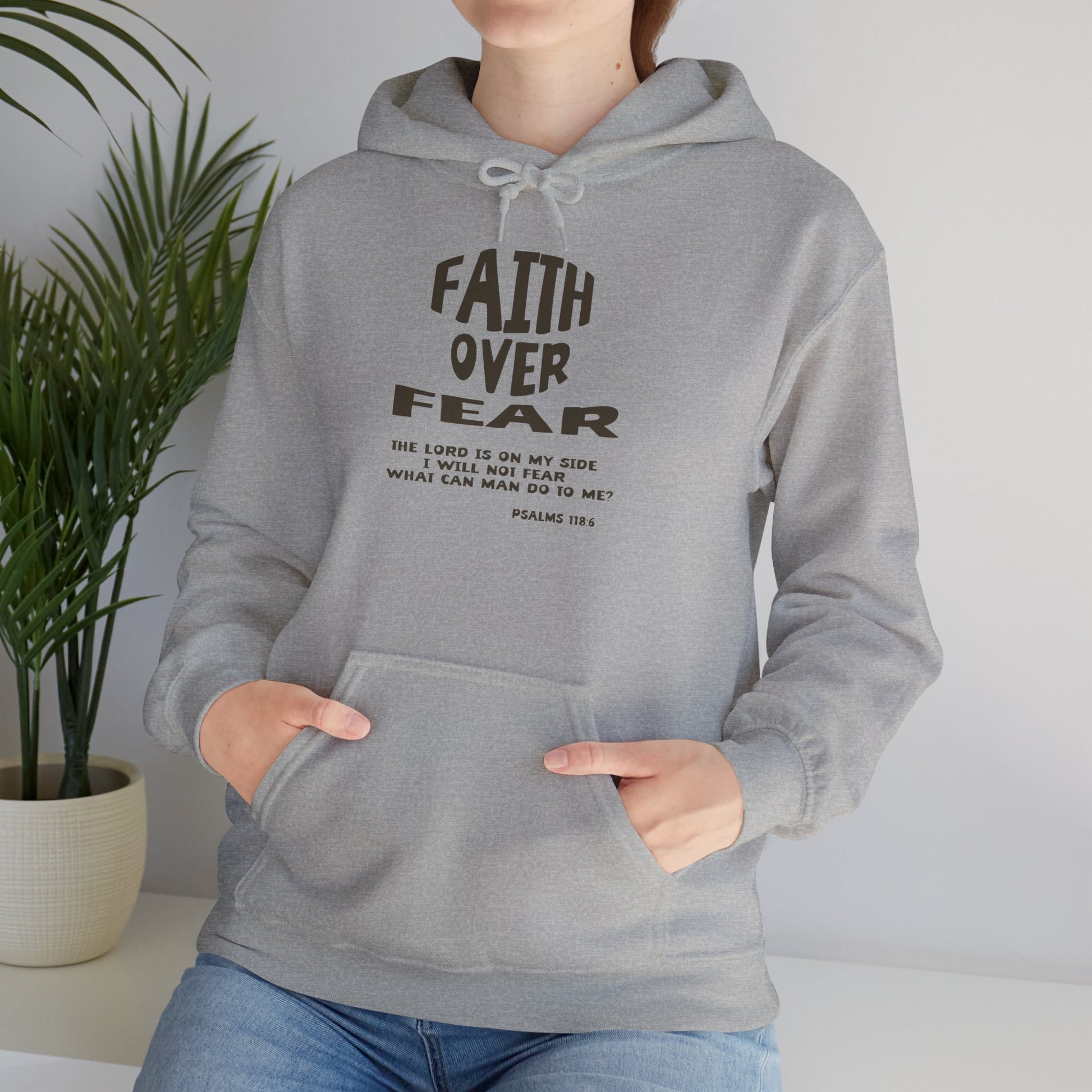 Faith Over Fear Hoodie — Christian Inspirational Pullover (Psalm 56:3)
