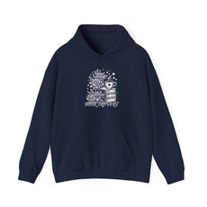 Book-vert Hoodie — Cozy Reader Sweatshirt with Stacked Books & Floral Design