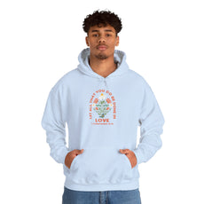 Love Garden Hoodie — “Let All That You Do Be Done in Love” Floral Hooded Sweatshirt