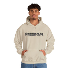Freedom Graphic Hoodie — Retro Dotted Lettering Pullover